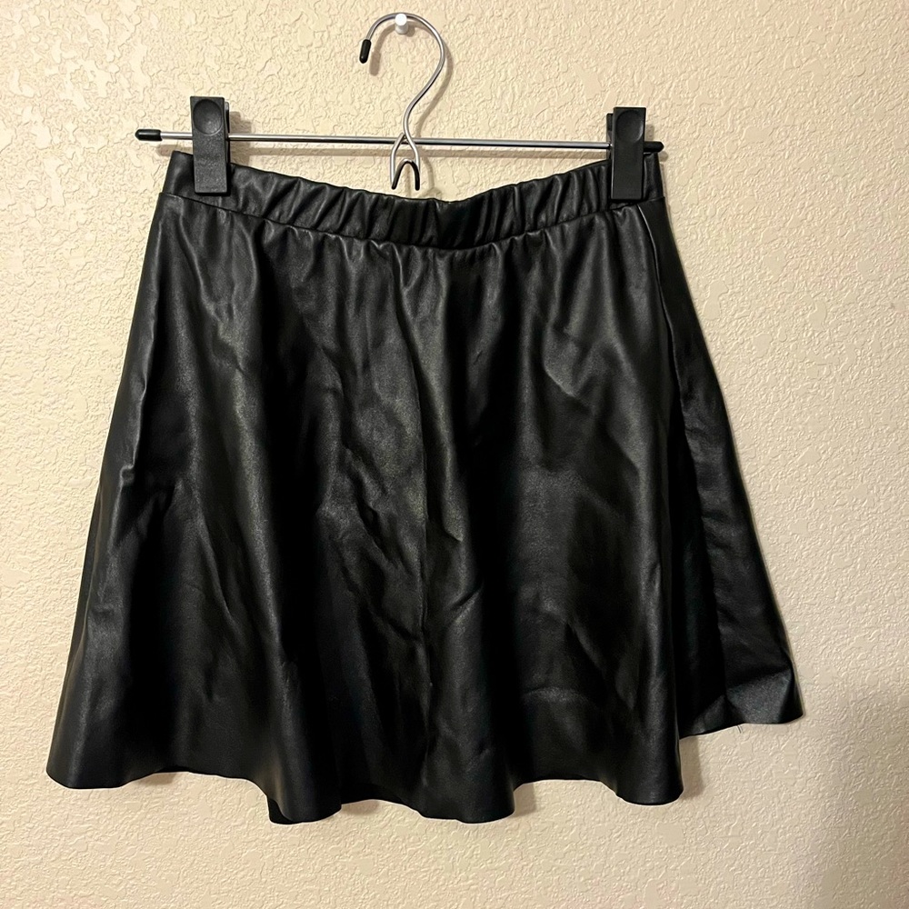 Pleated Pleather Skirt